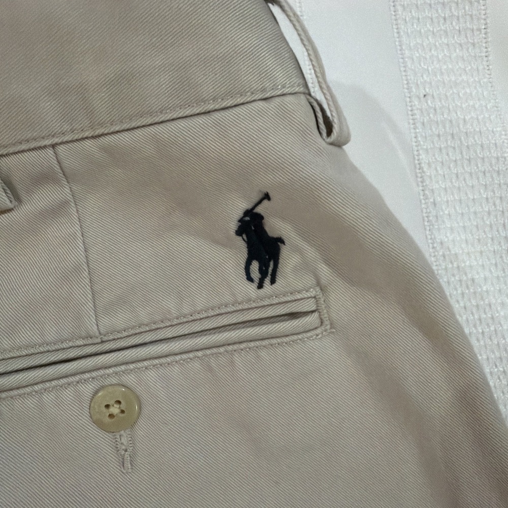Polo Ralph Lauren Size 36/32 Khaki Chino Ethan Pants Pleated - Picture 5 of 6